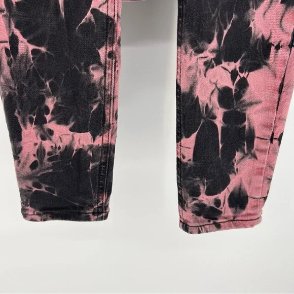 Blackheart Jeans Womans Juniors Pink and Black Bleach Wash Ripped Knees Stretch - Picture 8 of 12
